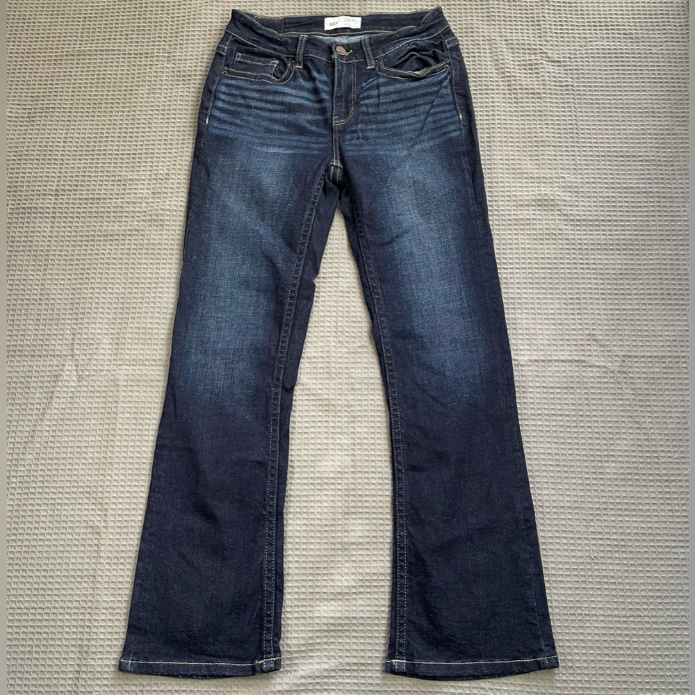 BKE Stella Bootcut Jeans 27 x 29 1/2 Womens Midrise Slim Tailored Dark Wash
